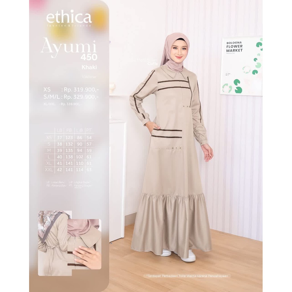ETHICA GAMIS DEWASA  AYUMI 450 KHAKI