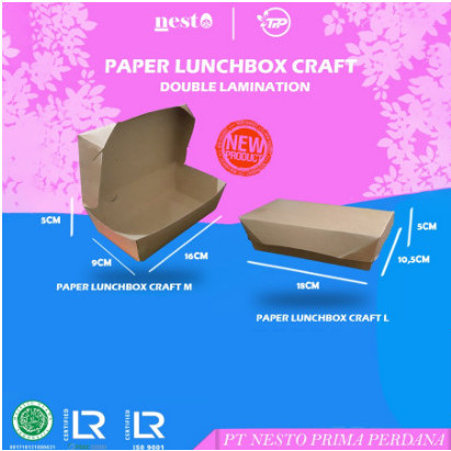Lunch Box Paper (50 pcs) - Paper Box - Paper Lunch Box Craf - Paper Lunch Box Putih/ Coklat