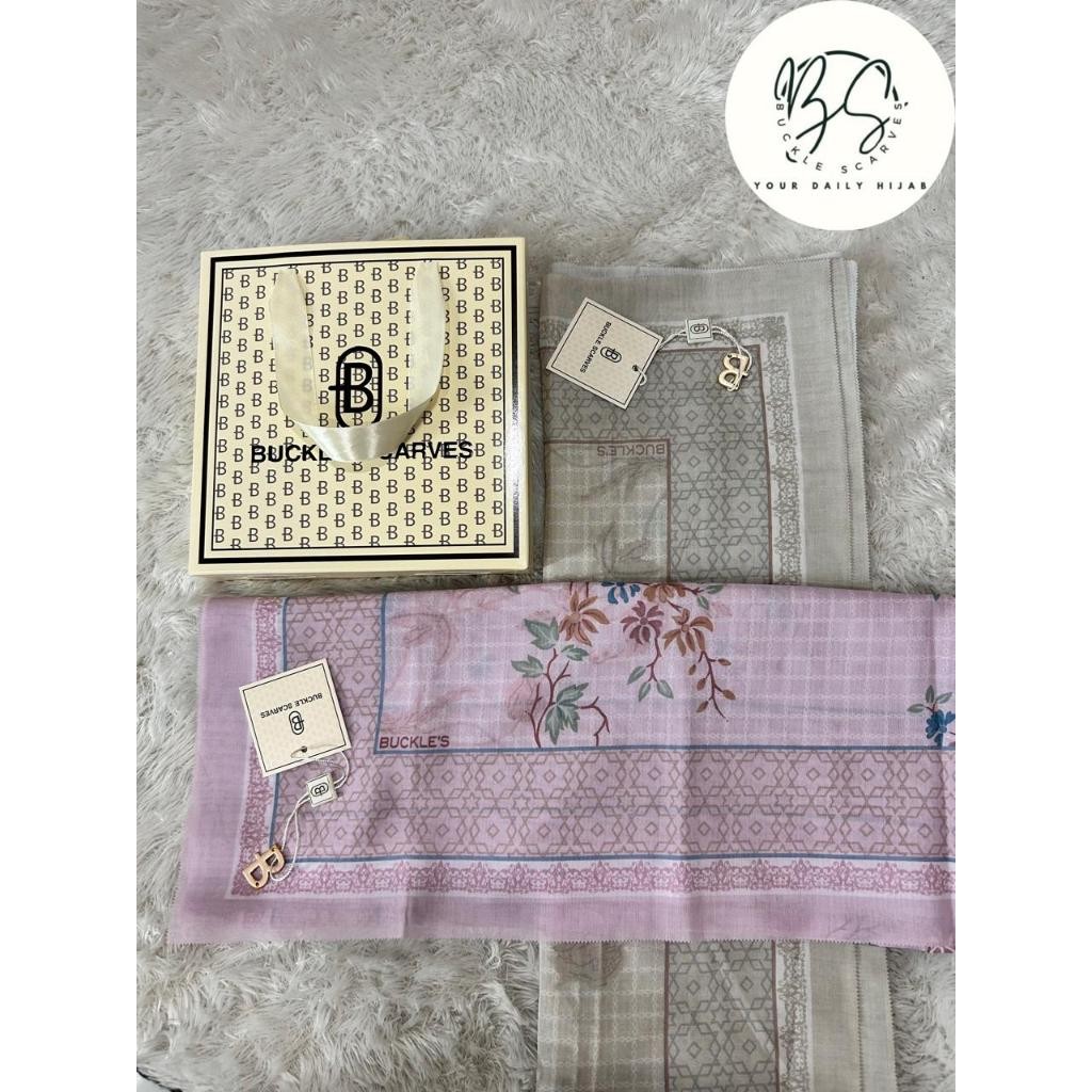 D34R PAKET HEMAT 3 PCS RANDOM Hijab Segi Empat Motif Buckle  Scarves by AZARA