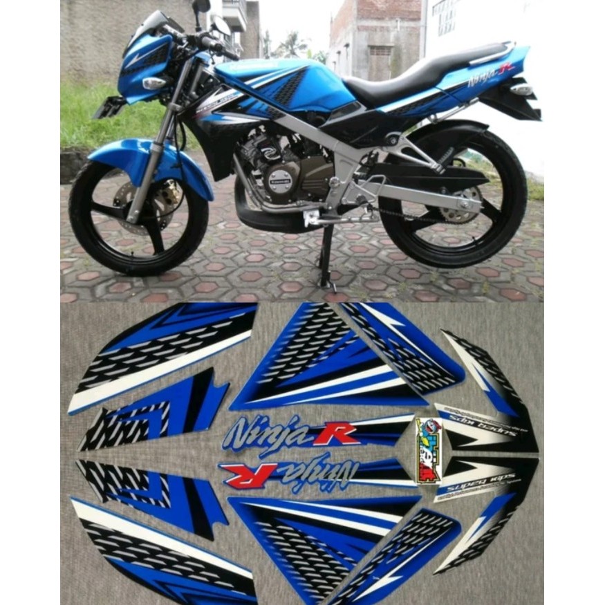 STRIPING ORI KAWASAKI NINJA R 2013 BIRU POLET STIKER