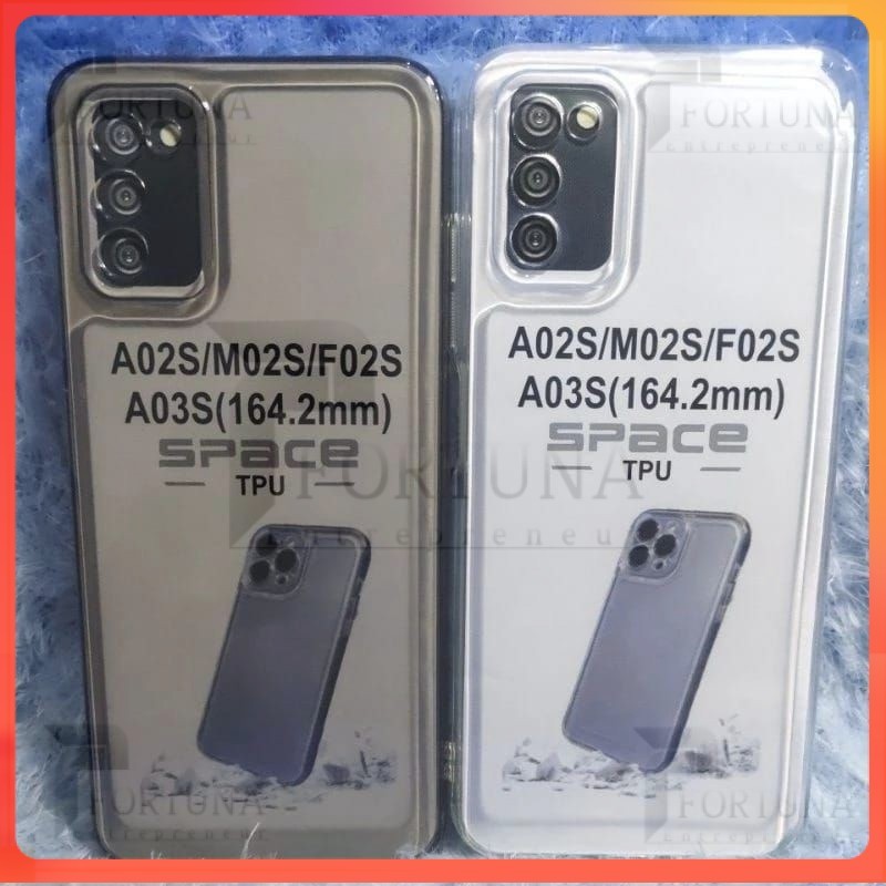 casing Case Softcase/Silikon Bening Black space hp SAMSUNG A02S/A03S Casing TPU bening clear space
