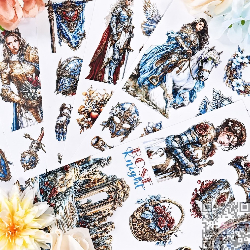 

[20 Lembar/Pack] Deco Sticker Book Retro Brave Girl and Nature Dekorasi Buku Stiker Aesthetic DIY