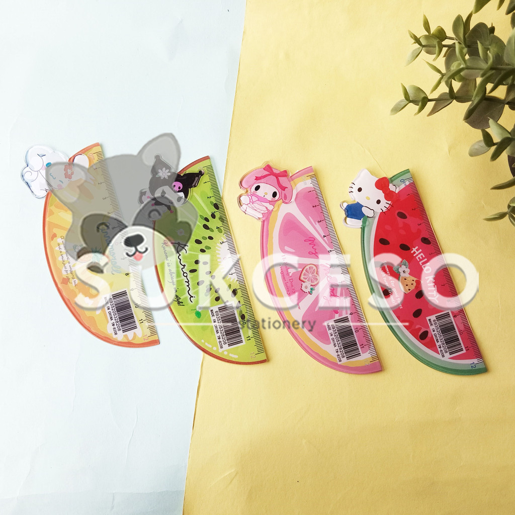 

Fancy Penggaris Fruit Motif Gambar Sanrio 12cm TW-8208 Lucu Murah
