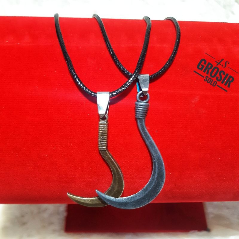 Kalung Tali Hitam Liontin Cerulit Silver & Gold | Kalung Pria Tali Hitam Liontin Cerulit | Kalung si