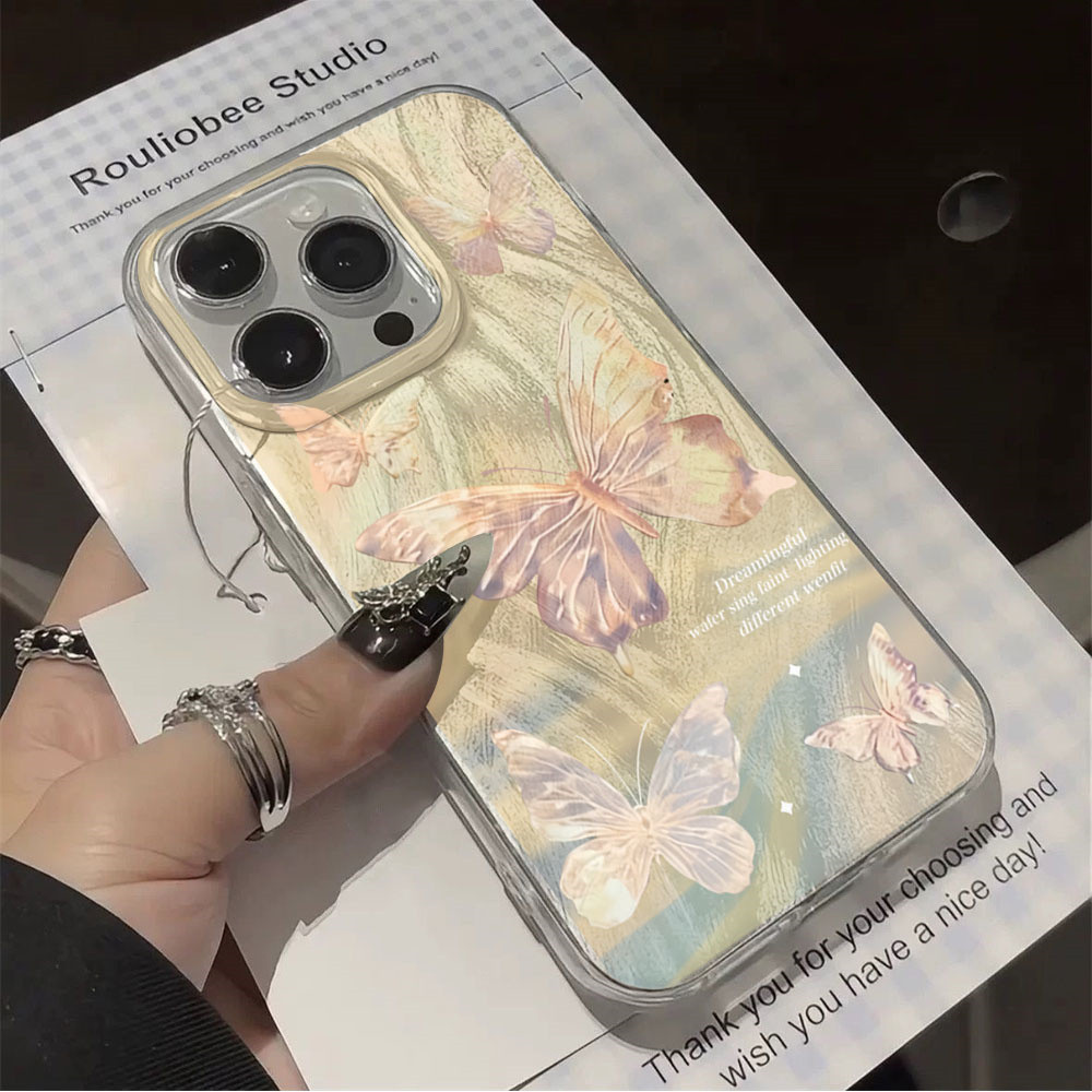 Korean Gradient Butterfly Casing hp Samsung A16 A06 A55 A35 A54 A05S A05 A15 A14 A13 A52 A04S A03S A