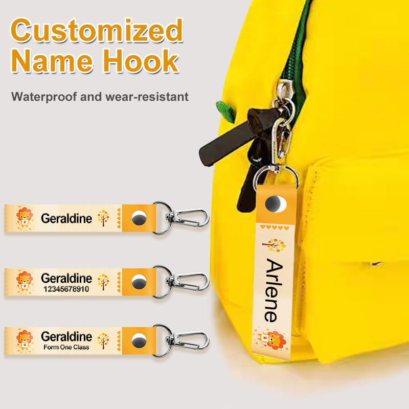 

Personalized name, lanyard name, label, hook, children's ID card label, daycare label, water bottle name label, lion