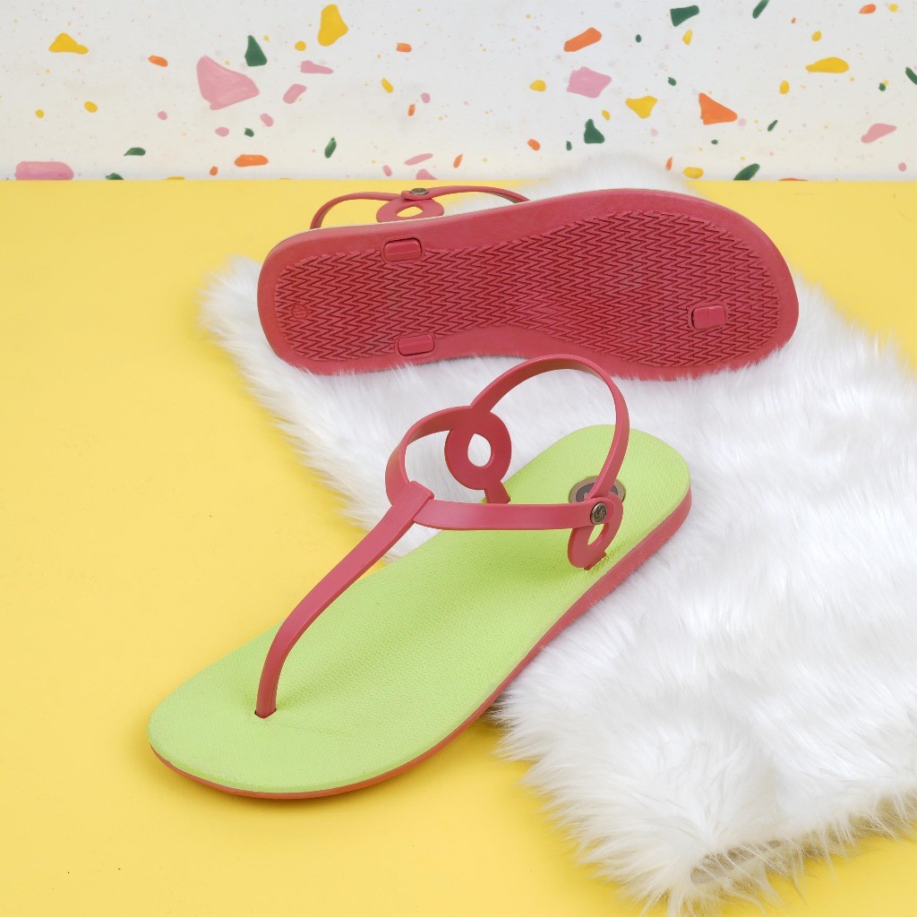 Camou Sandal Jepit Pantai Tali Belakang Wanita Polos Branded Anti Slip Camau Camaou Rosie Watermelon