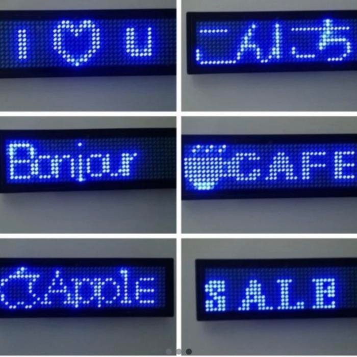 

ANDMA LED Running Text Display Nme Tag - Bisa Request Custom Tulisan - Biru