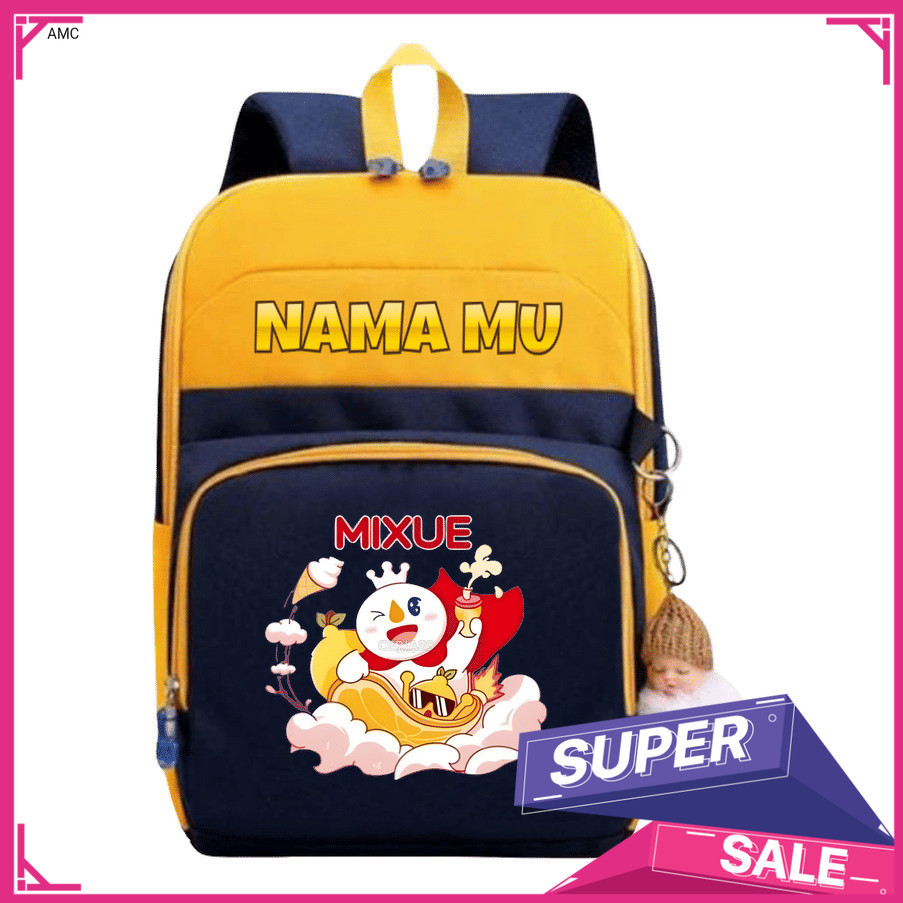 AMC Tas Ransel Anak Mixue Karakter Lucu Snow King – Backpack Sekolah TK SD Cewek Cowok, Tas Anak PAU