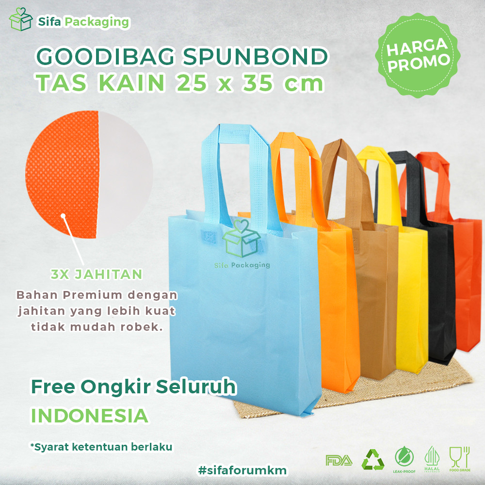 Goodie Bag Tas Kain Polos Kantong Belanja Tas Sovenir Kantong Hampers Souvenir Ultah Goodibag Weddin
