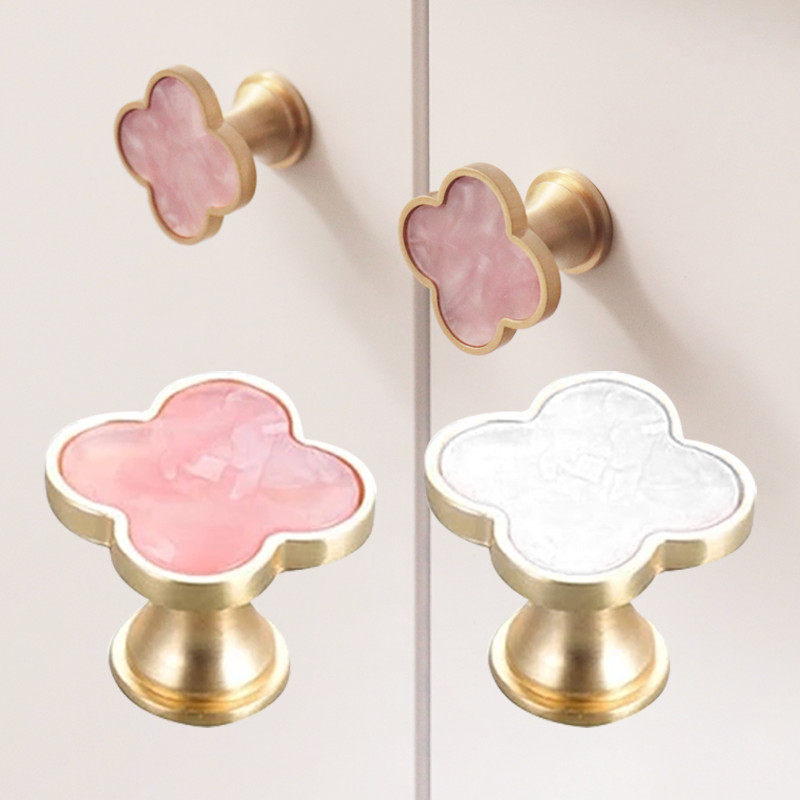 Door Knob Marble Cabinet Daun Semanggi Tarikan Pintu Laci Wardrobe Kitchen Set Cabinet Interior