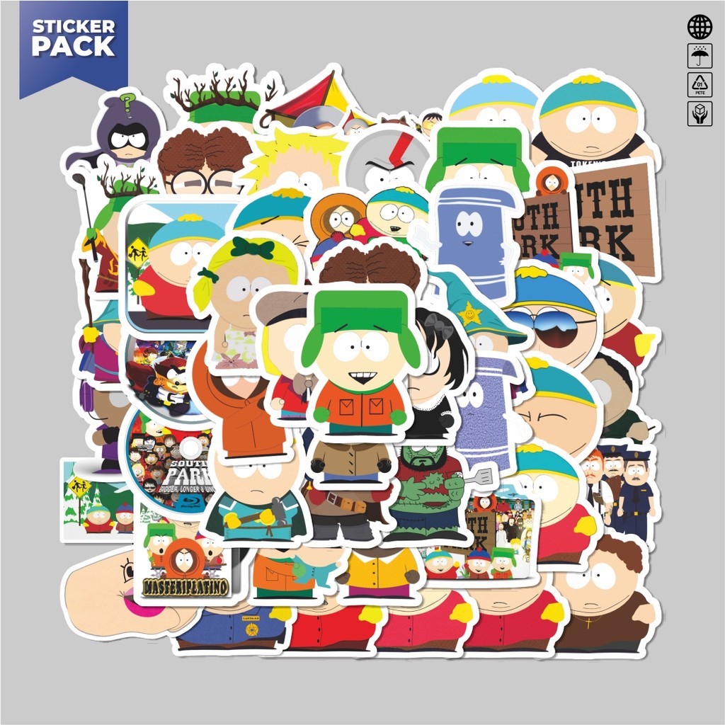 

[100PCS]Stiker Pack Stiker Kartun Animasi South Park Aesthetic Vinyl Anti Air Dekorasi Sticker Laptop Buku Journal Koper Helm Casing HP Gitar Helm Skateboard