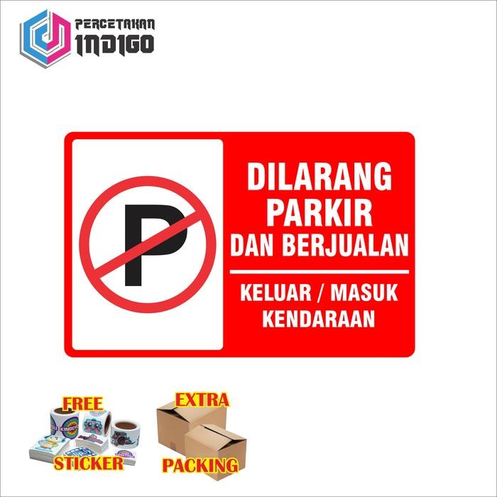 

plat alumunium rambu dilarang parkir dan berjualan - 20X30