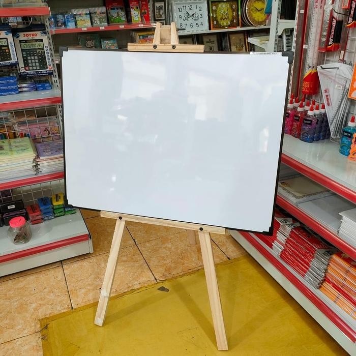 

whiteboard Standing 60x80 cm gratis spidol dan penghapus Kayu Plastik Putih Paper - Magnet