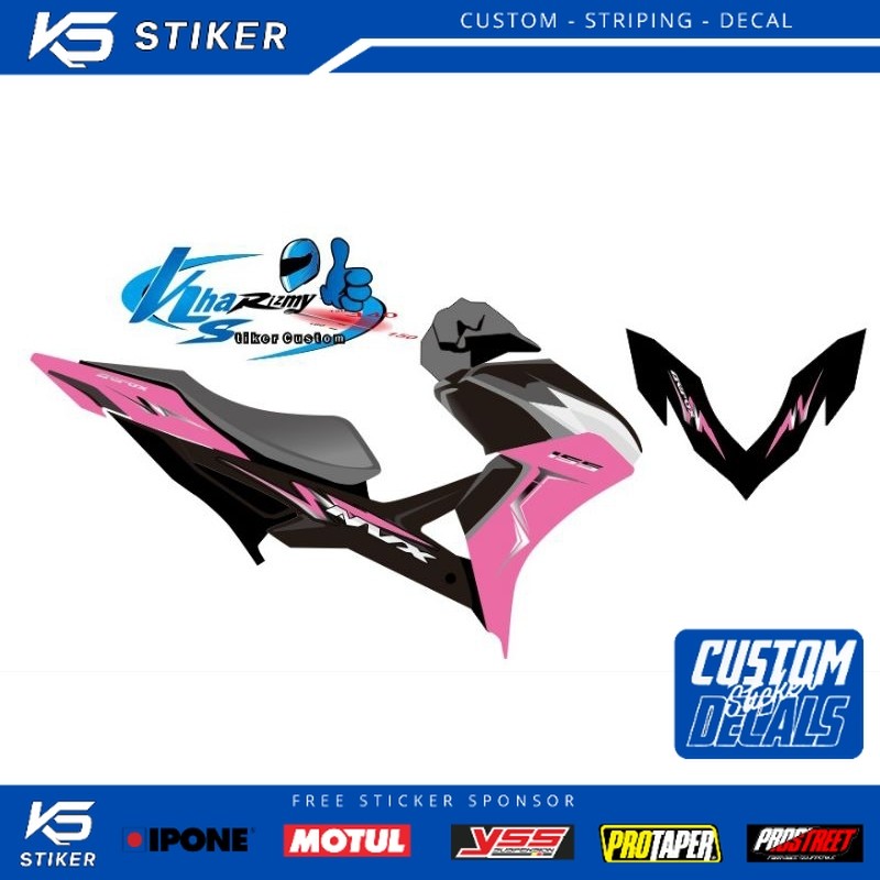 Striping Yamaha Aerox 155 Transparan Doff / Glossy Maxdecal Premium Quality
