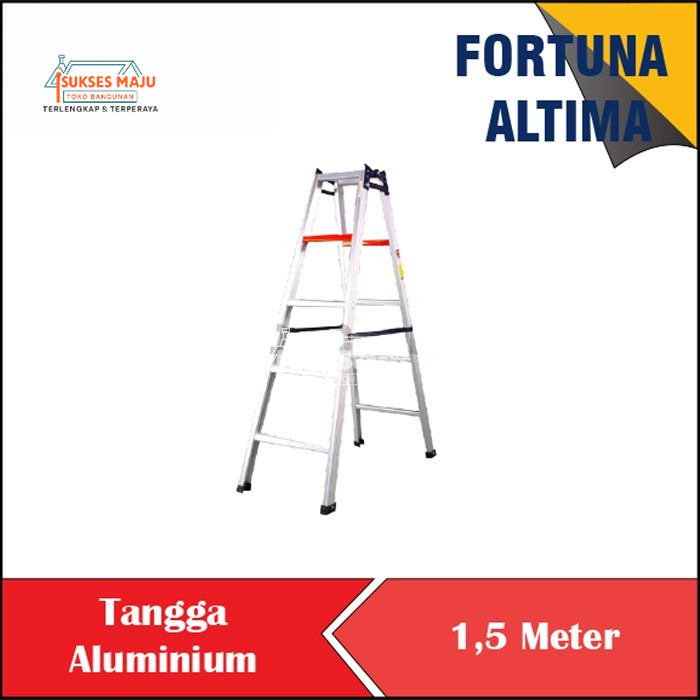 TANGGA ALUMINIUM  TANGGA ALUMUNIUM 2 SISI  FORTUNA ALTIMA 1,5M 2M 1,5 M 2 M METER KUAT AMAN