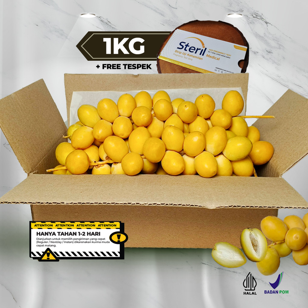 

KURMA MUDA UNTUK PROMIL SEGAR / KURMA MUDA 1KG MENGKEL PREMIUM