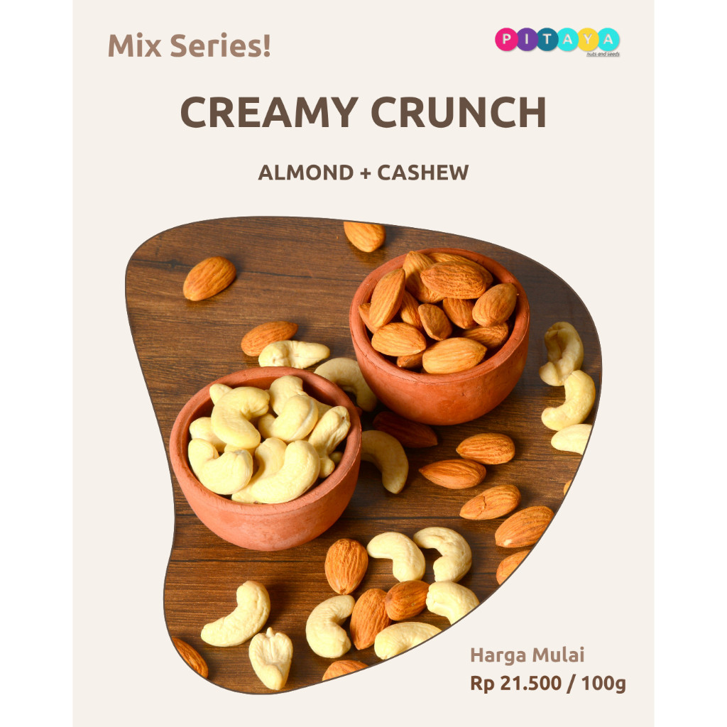 

NEW Creamy Crunch Nut Mix – Cashew & Almond 500gr - kacang mede campur almond PREMIUM