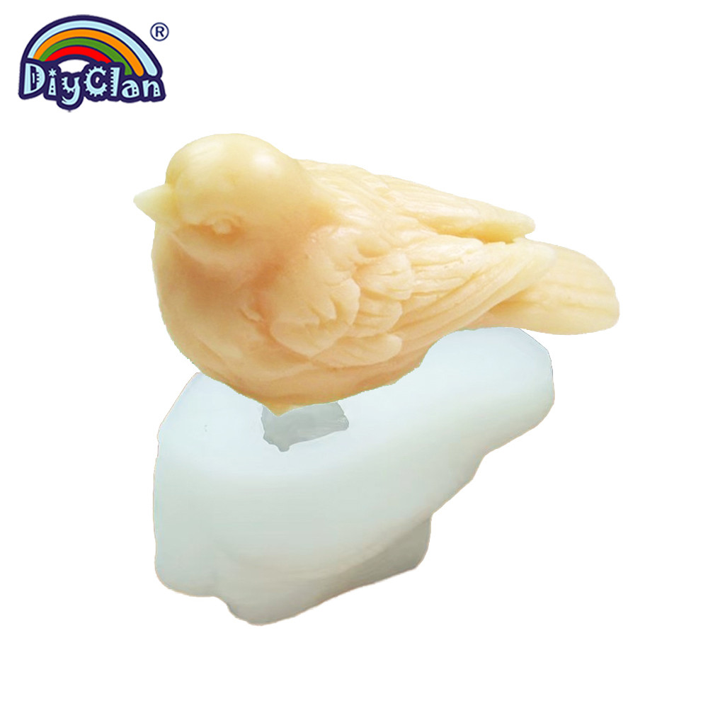 

3D Sparrow Silicone Candle Mold Bird Shape Soap Making Gypsum Ornaments Salt Sculpture Resin Aroma Molds Handicrafts Home Goods
