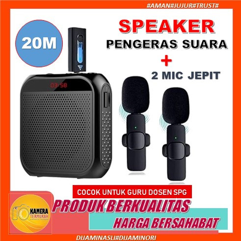 Speaker Megaphone Mini Guru Tour Guide Pidato Speaker Pinggang Dengan Mic JEPIT Wireless