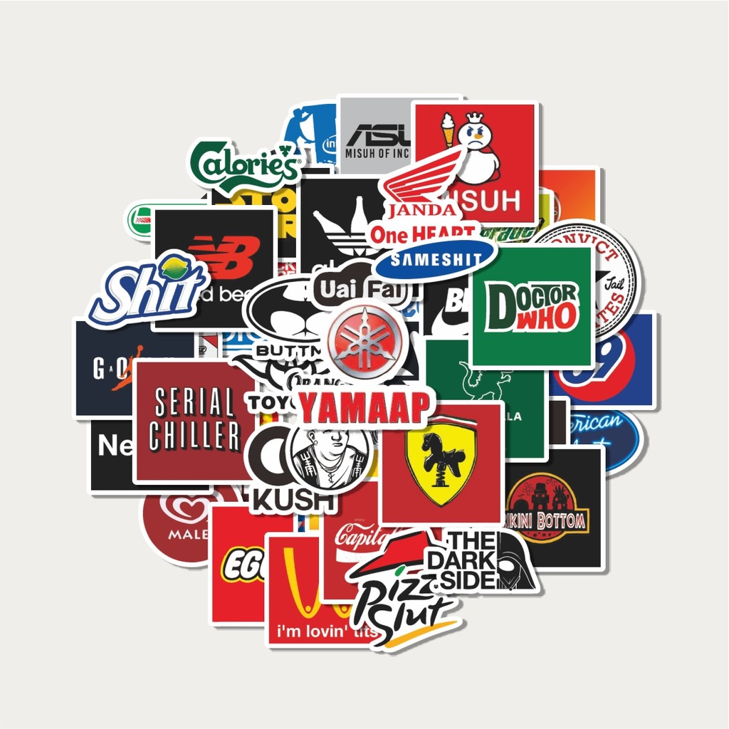 

Sticker Pack Stiker Random Logo Parodi Versi 1 | Sticker TUMBLR | Stiker LAPTOP KOPER HELM