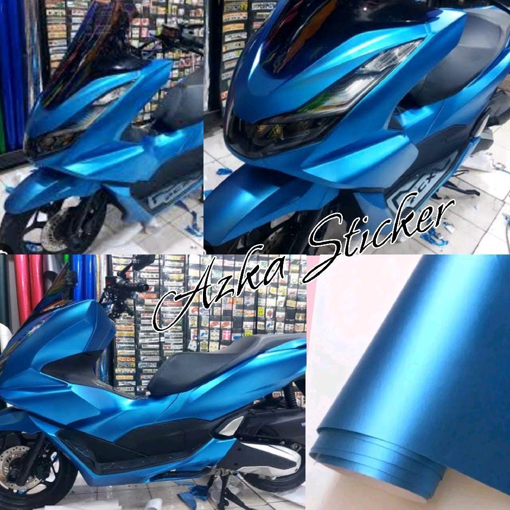Skotler motor biru metalic crom stiker sekotlet biru crom doff biru navy crom dof biru muda crom dof