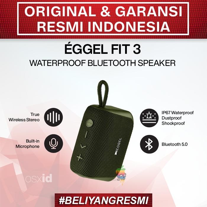 Eggel Fit 3 Waterproof Bluetooth Speaker TWS - Hijau