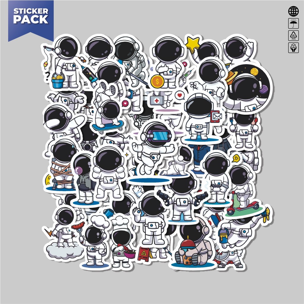 

[100PCS]Stiker Pack Stiker Astronot V4 Aesthetic Vinyl Anti Air Dekorasi Sticker Laptop Buku Journal Koper Helm Casing HP Gitar Helm Skateboard