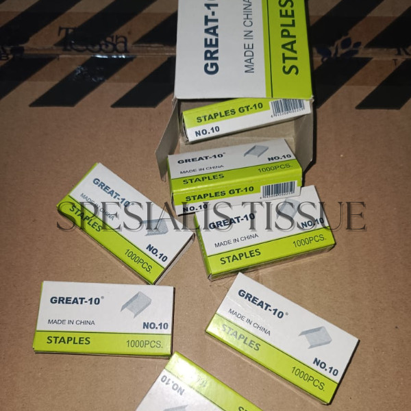 

Isi Stapler Great Wall No.10 (1 box isi 10 pack)