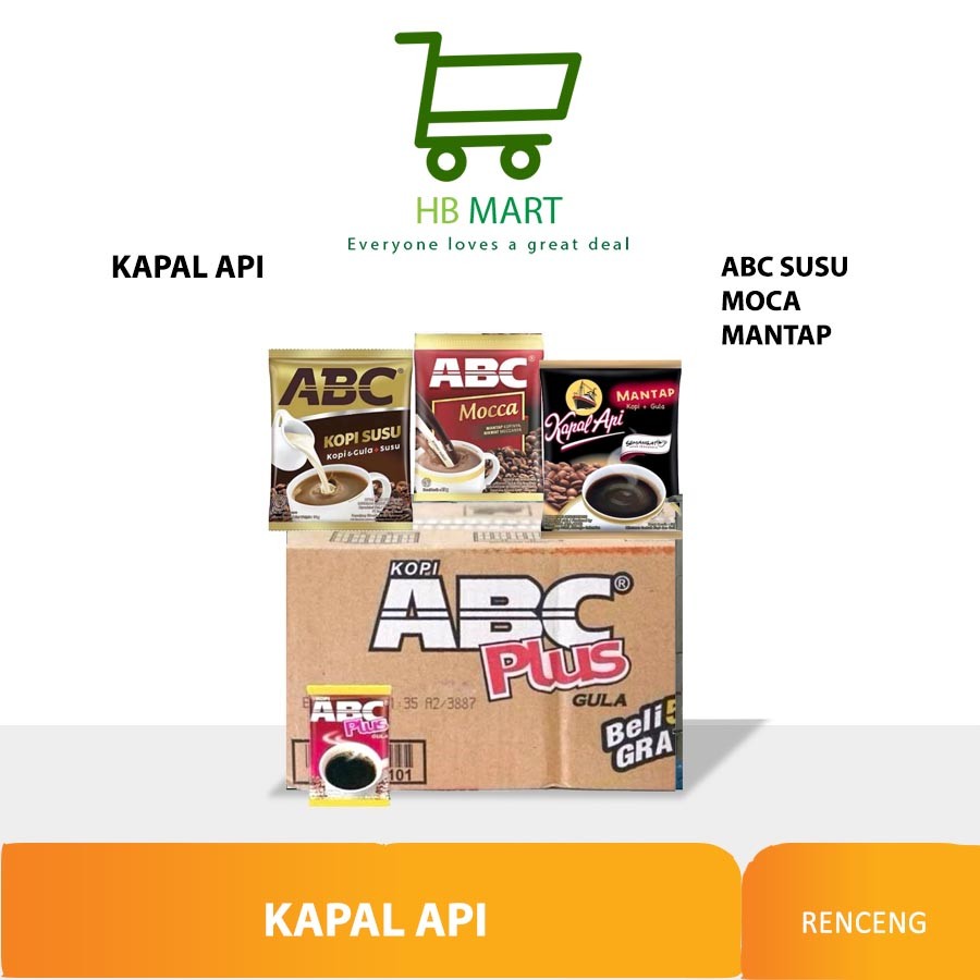 

KOPI KAPAL API SUSU / ABC SUSU / MOCCA / KAPAL API MANTAP - 1 KARTON ISI 120 SACHET
