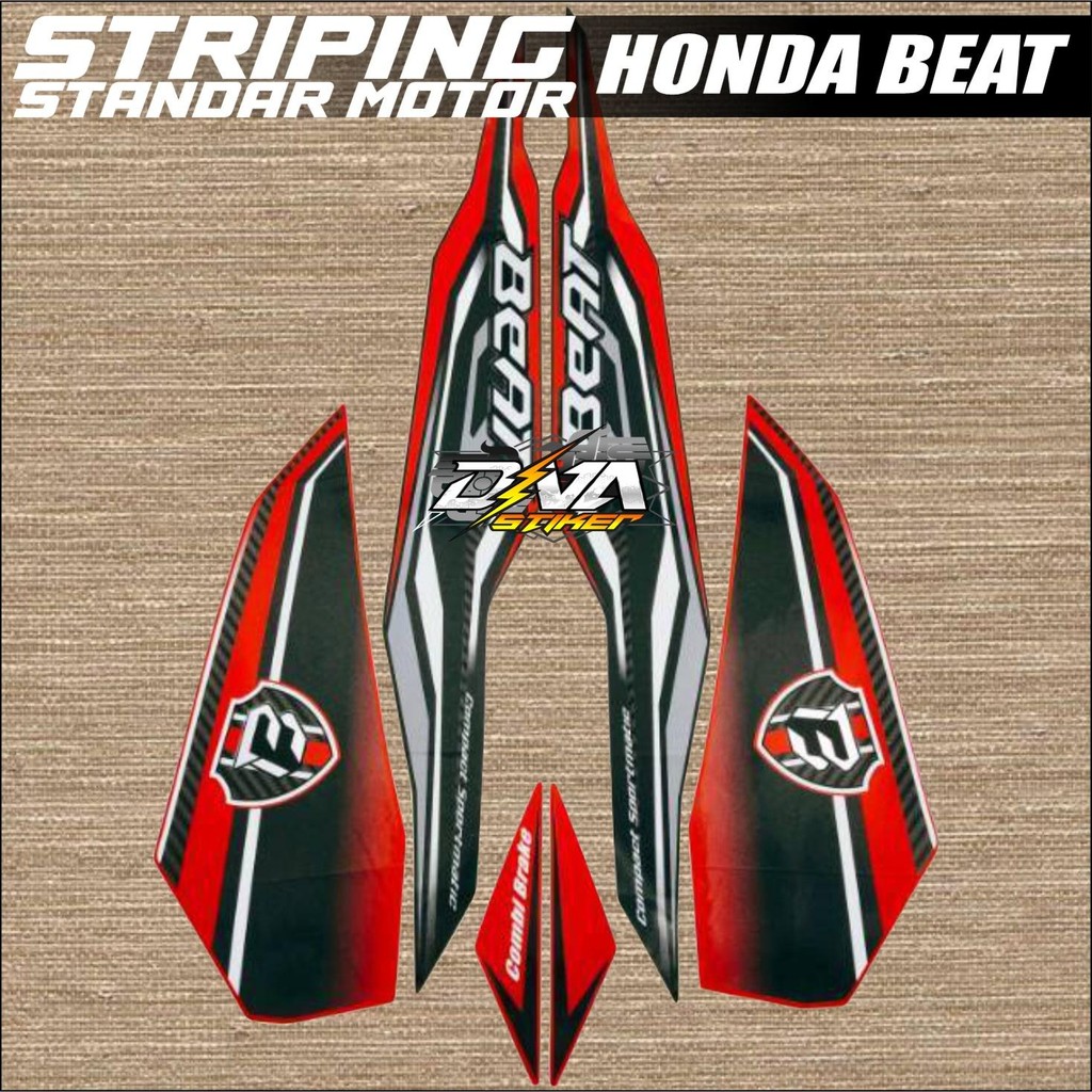 Striping Beat 2019 Hitam Merah Iss