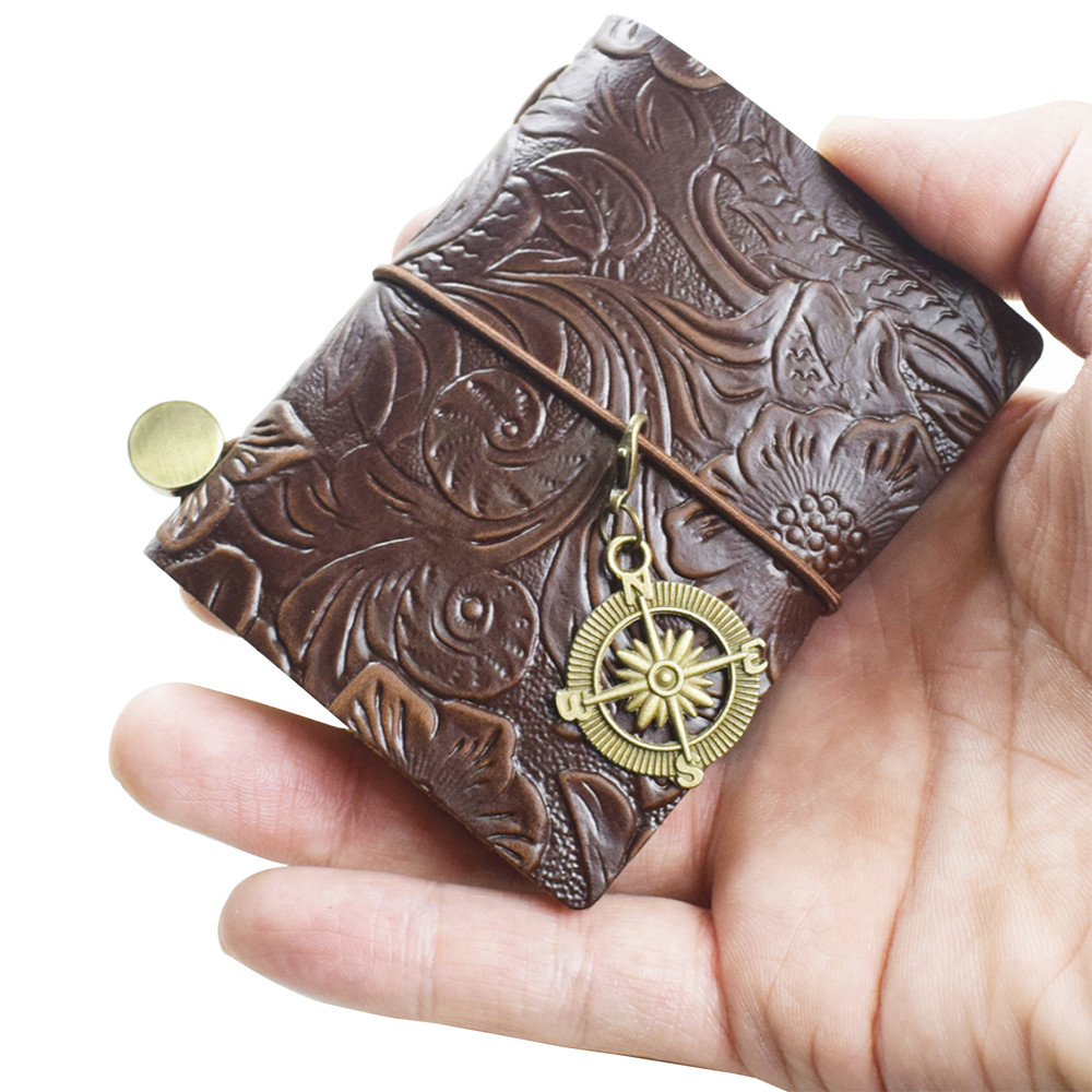 

1pc Vintage Travel Notebook 64 Sheets Blank Paper Genuine Leather Cover Sketchbook Planner Journal Note Book