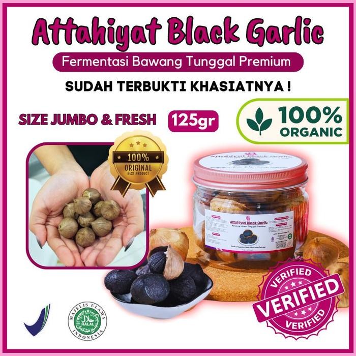 

Attahiyat - Bawang Hitam Tunggal | Black Garlic Premium All Varian Asli 100% Herbal Alami - 125gr