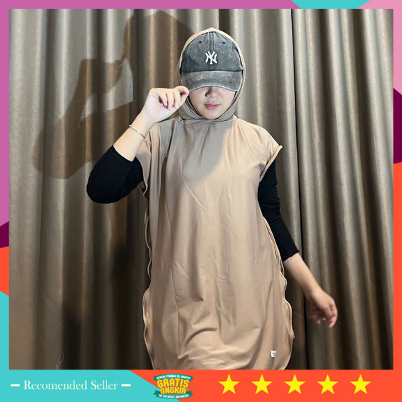 HIjab Murah Wanita Idul Fitri Kekinian Model Keren / HIJAB ROMPI SPORTY Hoodie Syar'i / Jilbab Senam