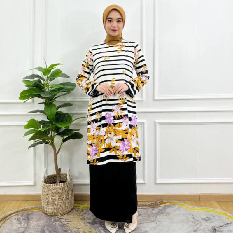 PRILLY BUSANA - Penang Set Kurung Motif - Setelan Malay - Oneset Melayu - Seragaman