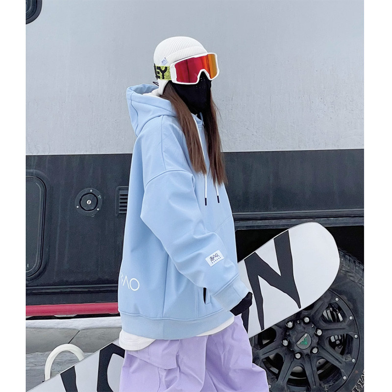 New Bright Color Oversize Ski Hoodie For Men Women Outdoor Snow Hoodie Snowboarding Hooded Sweater S
