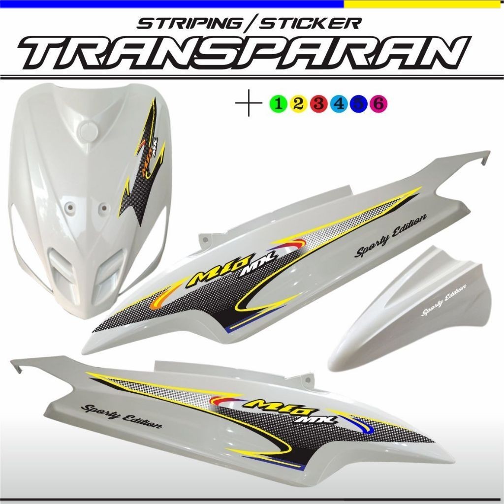 MOTIF STIKER TRANSPARAN ORIGINAL STRIPING TRANSPARAN MIO MX MIO OLD MIO SMILE STIKER TRANSPARAN TERL