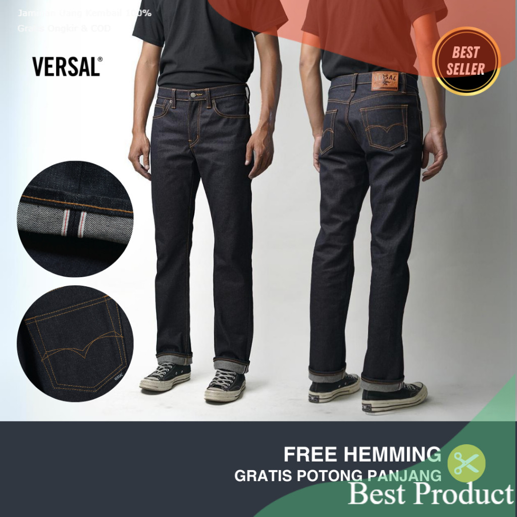 Versal - Ramon 15oz Superior Deep Indigo Denim (READY STOCK)/ bigsize BIgsize super jumbo
