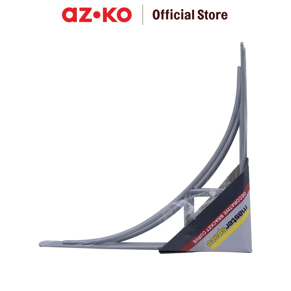 AZKO Masterspace 19.5 cm Bracket Rak Siku - Silver Braket Penopang Rak Dinding Penyangga Ambalan She