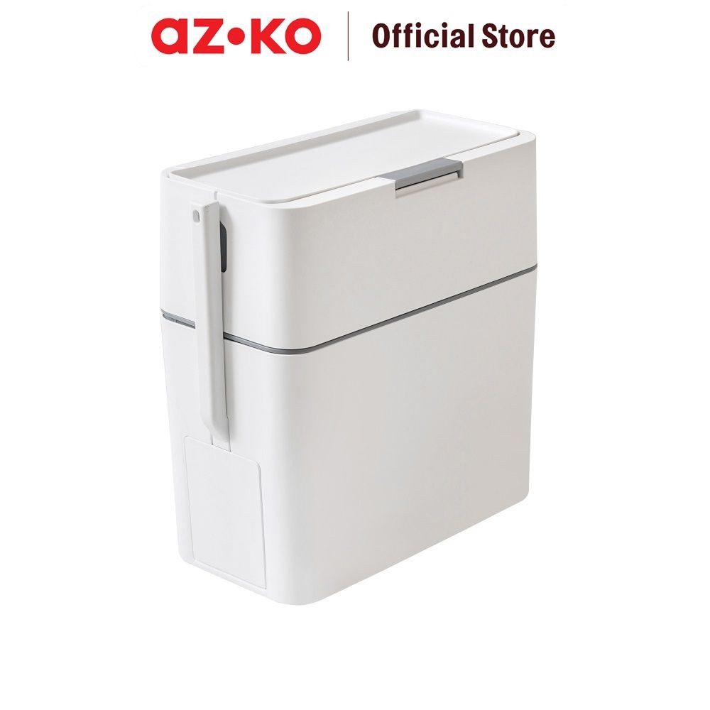 AZKO Krisbow 12 ltr Tempat Sampah Dengan Sikat Toilet Tong Sampah Pedal Wadah Pembuangan Alat Kebers