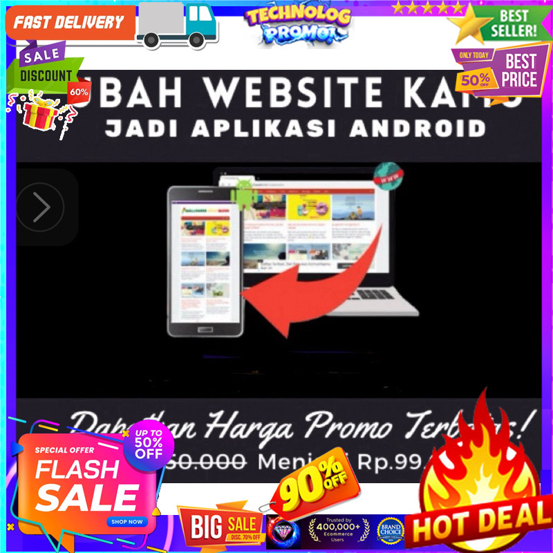 JASA CONVERT UBAH WEBSITE JADI APLIKASI ANDROID WEB TO APK TERMURAH TERCEPAT SE INDONESIA