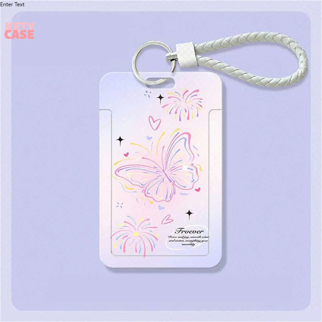 

ID Card Holder Motif Kupu Kupu Merah Muda Biru Yang Bergaya Korea | Tempat Pelindung Kartu Nama Photocard Sekolah Kantor Photocard Photo Card Kety Case
