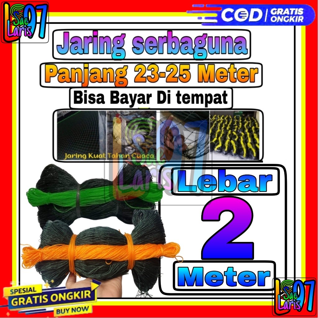 Jaring Pagar Ayam 2 meter / Jaring Serbaguna /Jaring Kandang /Jaring