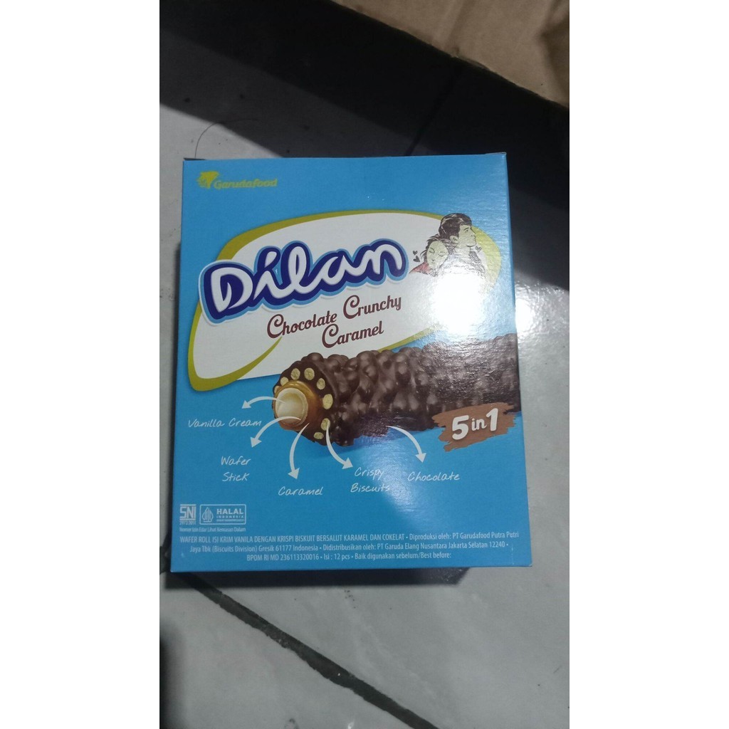 

dilan chocolate crunchy caramel 1 box isi 12 pcs/jajanan ringan cemilan