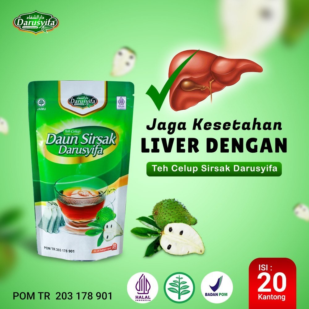 

Teh Daun Sirsak Darusyifa Alami 20 kantong Teh Celup Herbal Kanker || || teh sirsak / sirsak