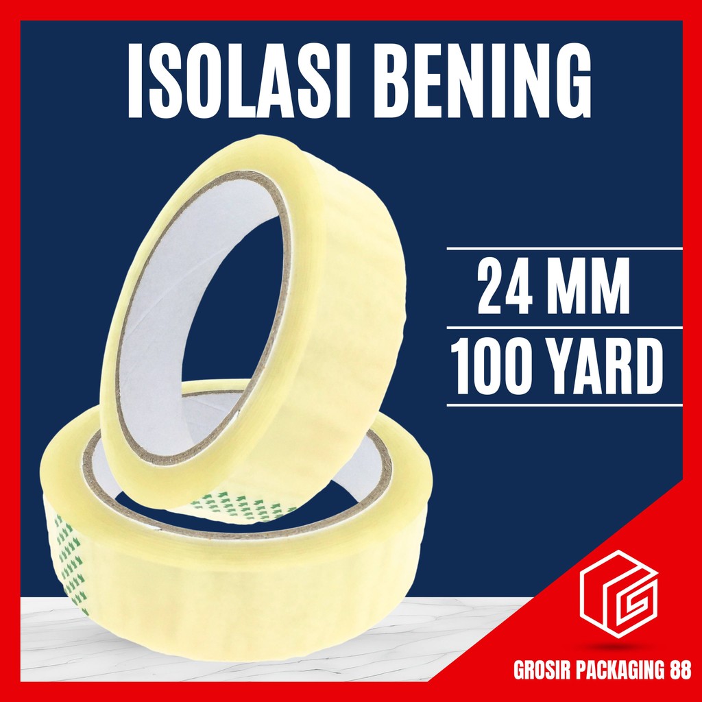 

Lakban Selotip Isolasi Bening ATK Tape 24mm 100 Yard 1" 1 Inch 100Y