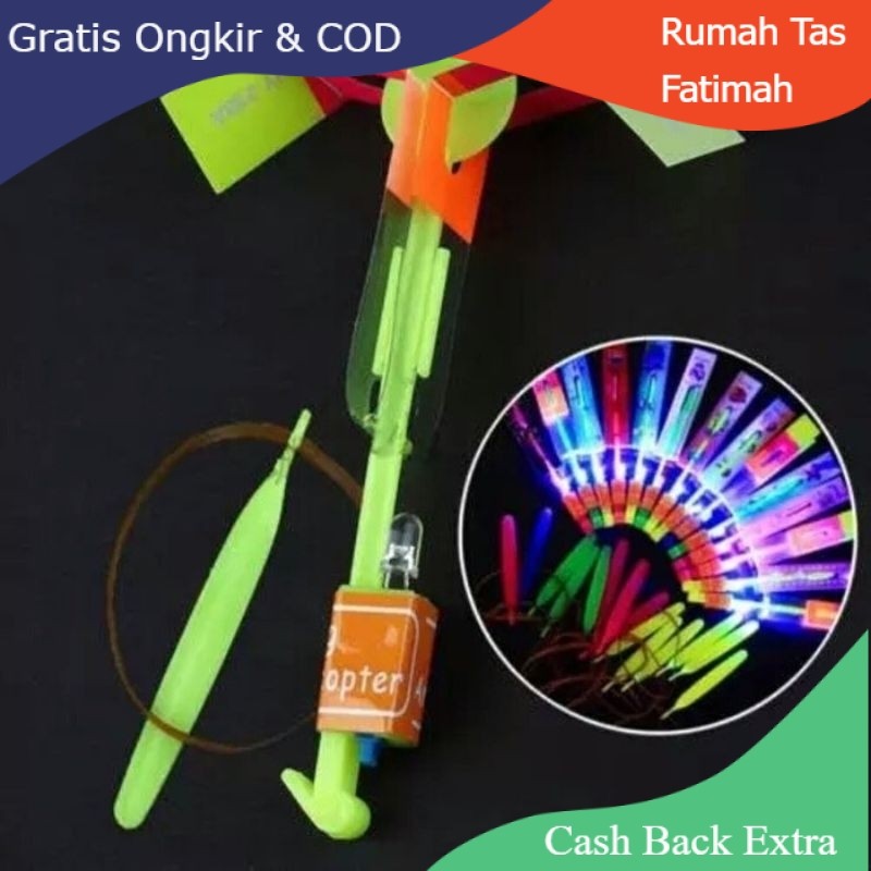 Promo Mainan Anak Kitiran Lampu/ Mainan Anak Slepet LED / Mainan Anak Kitiran Terbang Menyala / Main