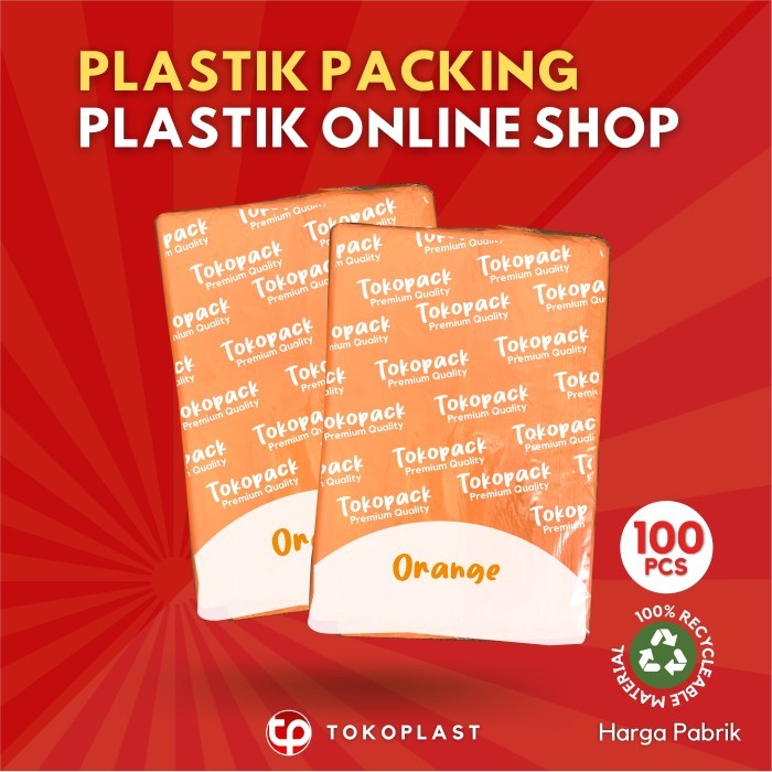 

KANTONG PLASTIK ONLINE SHOP OLSHOP 30x40 HD PE BUNGKUS TEBAL - Orange, 100