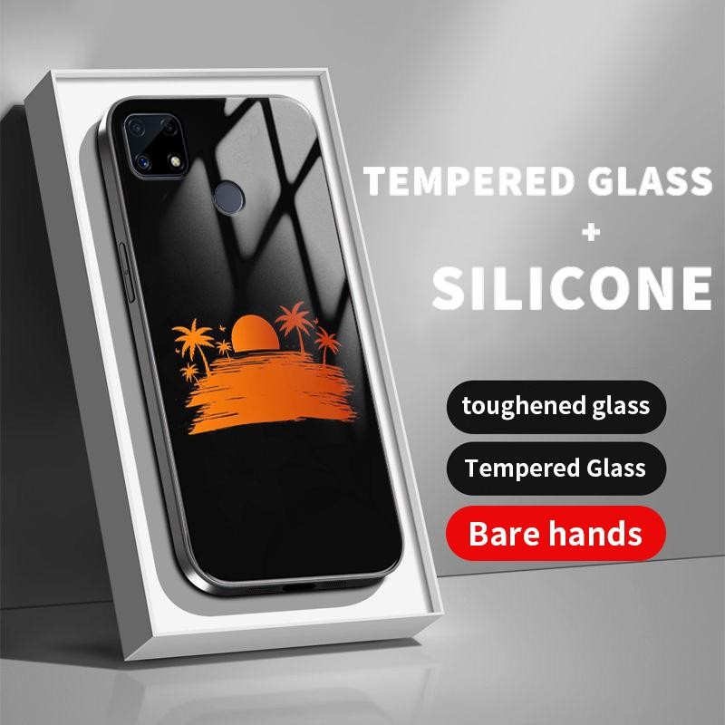 Kaca Glass Case For Realme C25 C25s C25Y C30 C30s C31 C33 2022 2023 C35 C53 C55 C67 4G Soft Case Sim