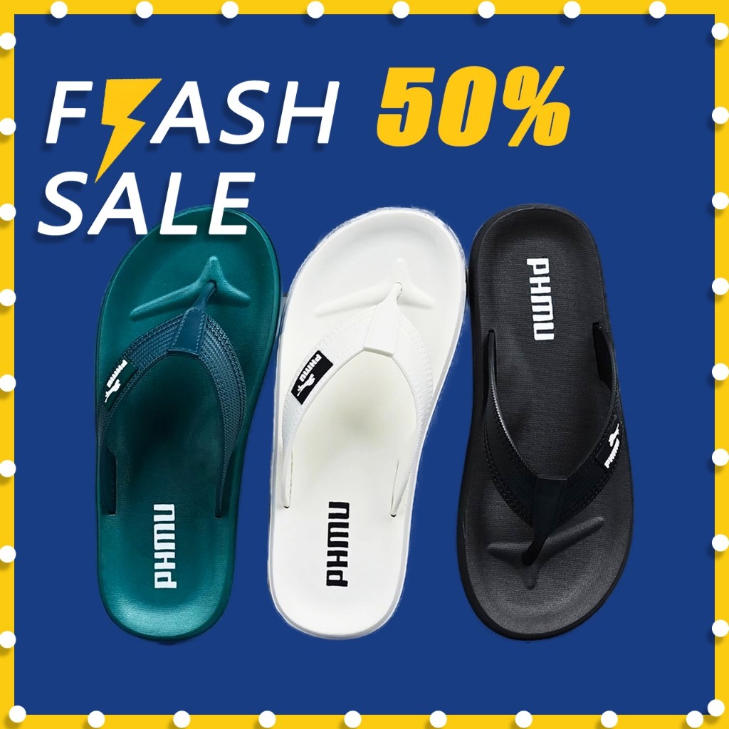 PROMO Sandal pria keren sandal pria sandal jepit pria sandal karet pria putih hitam SANDAL  39-44